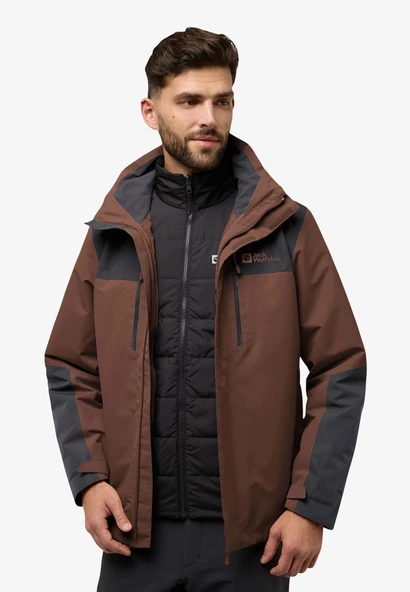 Jack Wolfskin Jasper 3IN1 Erkek Outdor Mont Kahve. ürün görseli 1