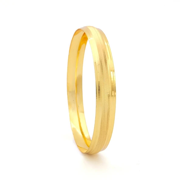 Altın Kaplama Dik Çizgili Bilezik 0.8 cm BLZ-3052 ürün görseli 1