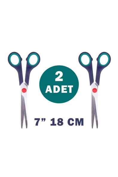 2 Adet 18 CM Makas Paslanmaz Çelik Ofis Makası ürün görseli 1