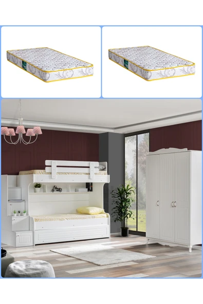 Ranza, Su Yavrulu Ranza 3 Kapaklı Dolap + 2 Adet Comfort Yatak ürün görseli 1