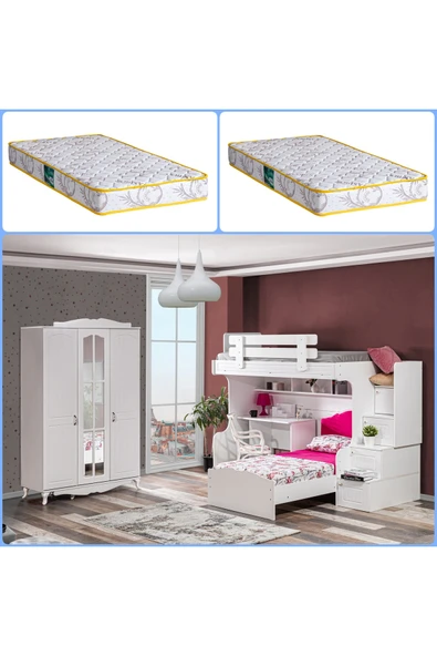 Ranza, Su Ranza Karyola Masa 3 Kapaklı Dolap + 2 Adet Comfort Yatak ürün görseli 1