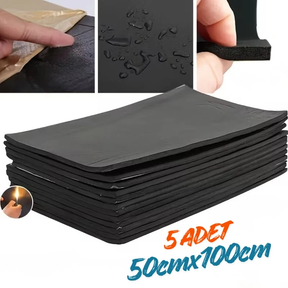 Araç Oto Kaput Kapı Taban Davlumbaz Ses Yalıtım Malzemesi 6mm Kauçuk 50cmx100cm 5adet ürün görseli 1