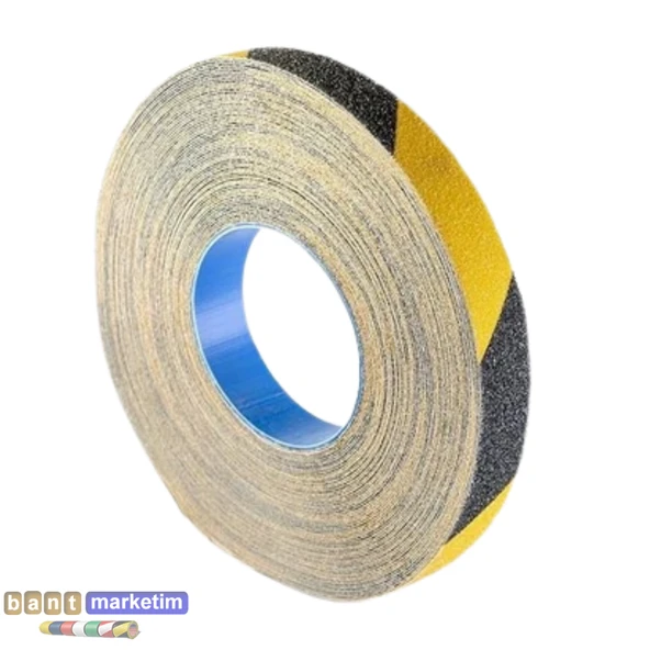 Sarı Siyah Merdiven Ve Zemin Kaydırmaz Kaymaz Bant 25mm X 25mt ürün görseli 1