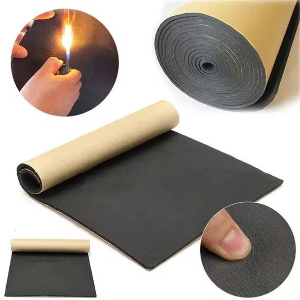 Araç 10mm Flexi Kauçuk 100cmx 5mt Yanmaz Oto Ses Yalıtım Süngeri Yapışkanlı 5m² ürün görseli 1