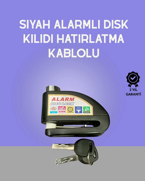 Yüksek Sesli 110db Çelik Disk Kilidi Su Geçirmez ürün görseli 1