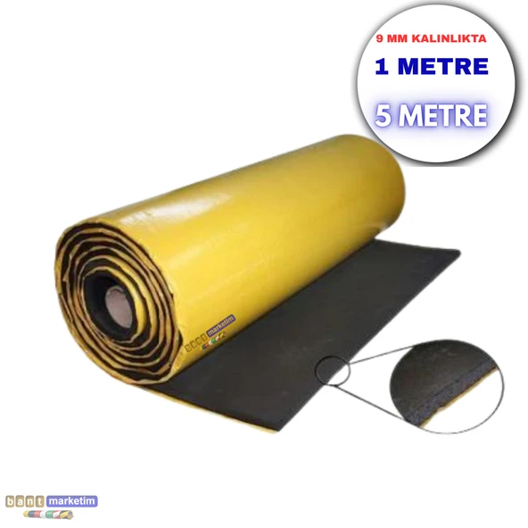 Araç Oto Ses Yalıtımı Kauçuk Köpüğü Bantlı 9mm 100x500 1 Top 5m² ürün görseli 1