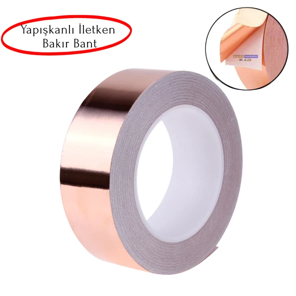 Bakır Folyo İletken Bant 25mmx10mt ürün görseli 1