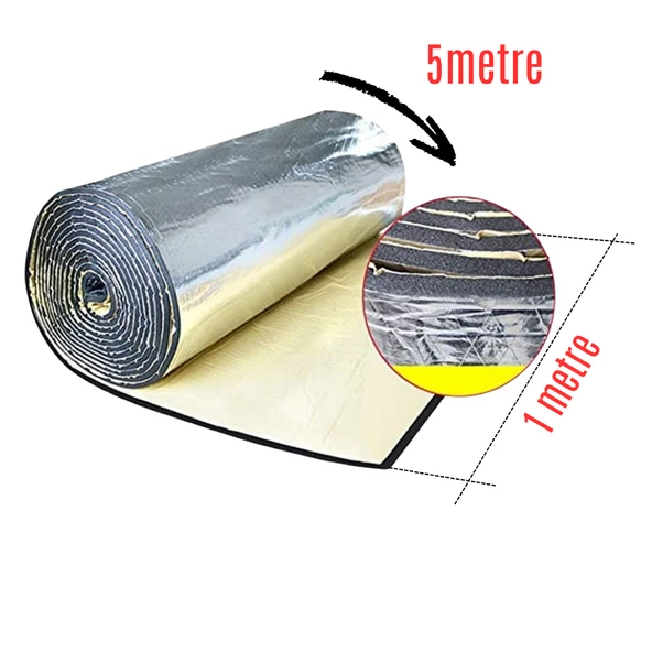 Araç Oto Ses Yalıtımı Alüminyum Folyolu Araç Ses Yalıtım Şiltesi 9mm 100x500cm ürün görseli 1