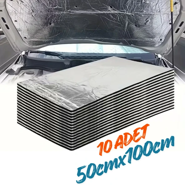 Araç Oto Kaput Kapı Taban Davlumbaz Ses Yalıtım Malzemesi 6mm Alm. Folyolu Kauçuk 50cmx100cm 10adet ürün görseli 1