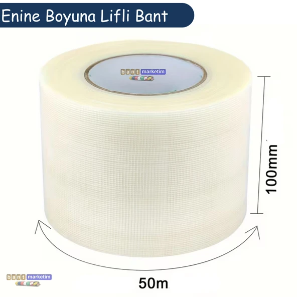 Yırtılmaya Karşı Dirençli, Yüksek Yapışma Gücü Enine Boyuna Lifli Bant 100mmx50mt ürün görseli 1
