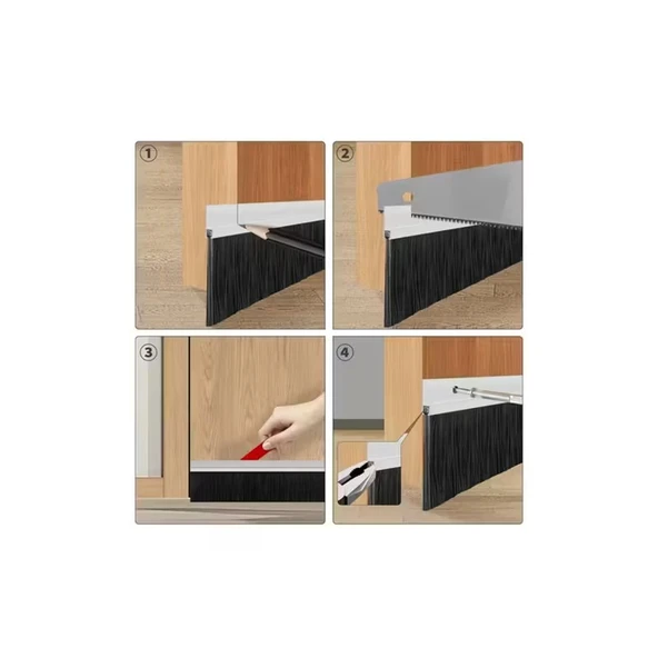 Kapı Altı Fırçası Kendinden Yapışkanlı 100cm Kıl Boyu 3cm ürün görseli 1