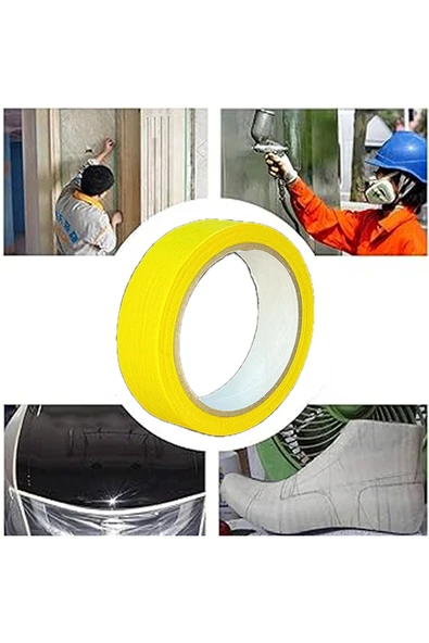 Renkli Maskeleme Kağıt Bant Boya Bandı 24mmx20mt Sarı ürün görseli 1