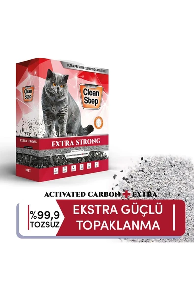 Clean Step Extra Strong Ekstra Aktif Karbonlu Süper Güçlü Topaklanan Kokusuz (parfümsüz) Ince Tane B ürün görseli 1