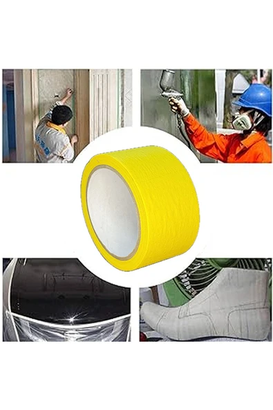 Renkli Maskeleme Kağıt Bant Boya Bandı 50mmx20mt Sarı ürün görseli 1