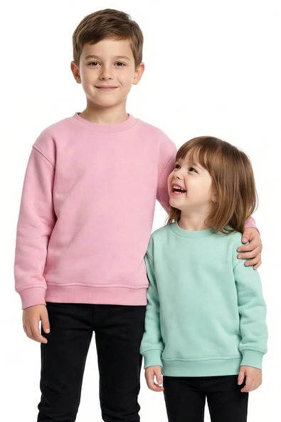 2'li Basic Şardonlu Çocuk Sweatshirt - Resim 7