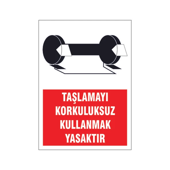 Taşlamayı korkuluksuz kullanmak yasaktır, isg uyarı levhası ürün görseli 1