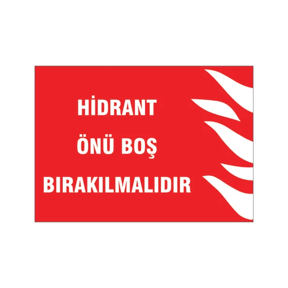 Hidrant önü boş bırakılmalıdır, isg uyarı levhası ürün görseli 1