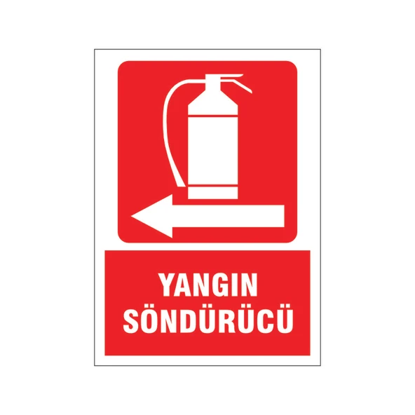 Yangın söndürücü sola ok, isg uyarı levhası ürün görseli 1
