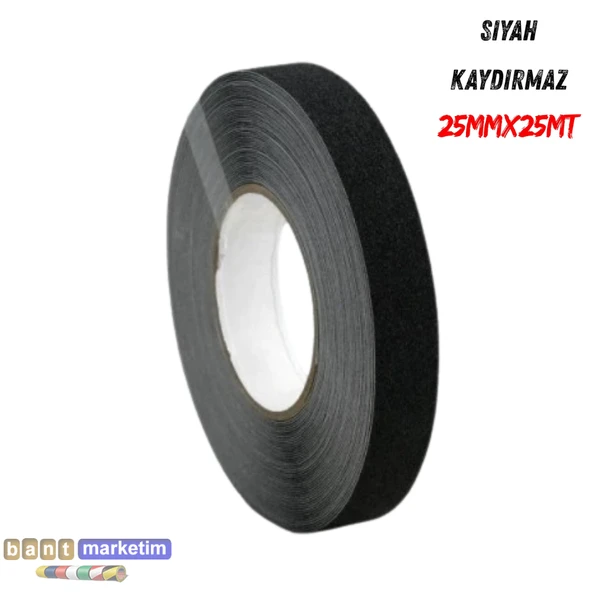 Merdiven Ve Zemin Kaydırmaz Kaymaz Bant 25 mm X 25 mt Siyah ürün görseli 1