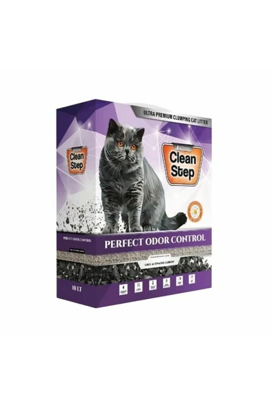 Clean Step Perfect Odor Aktif Karbonlu Papatya Kokulu İnce Taneli Topaklanan Bentonit Kedi Kumu 10 L ürün görseli 1