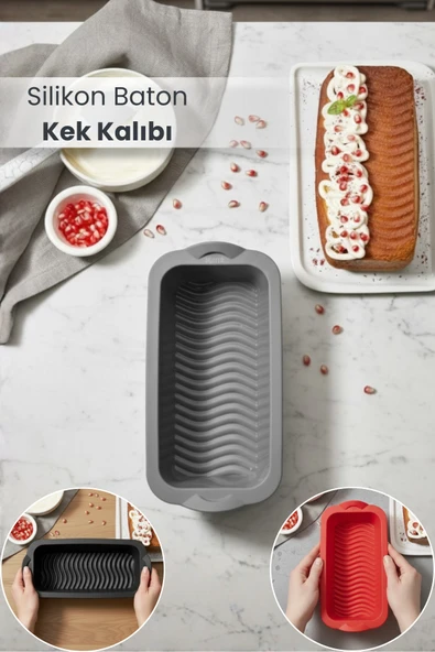 Silikon Fırın - Airfryer Baton Kek Kalıbı - Ekmek Kalıbı - Çok Amaçlı Pişirme Matı ürün görseli 1