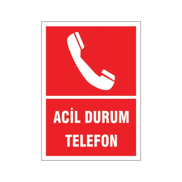 Acil durum telefon, isg uyarı levhası ürün görseli 1