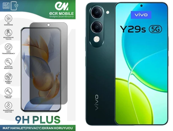 Vivo Y29s ile Uyumlu Mat Hayalet (Privacy) 9H Kırılmaz Nano Ekran Koruyucu ürün görseli 1