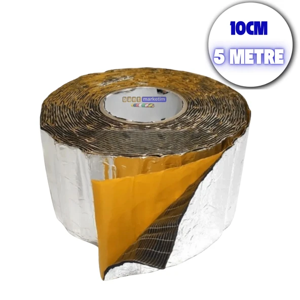 Araç Oto Ses Isı Yalıtım Bandı 3mm x 10cm x 5metre Alüminyum Folyolu Kauçuk Bant Izolasyon Malzemesi ürün görseli 1