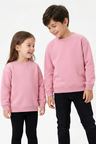 3'Lü Basic Şardonlu Çocuk Sweatshirt - Resim 5