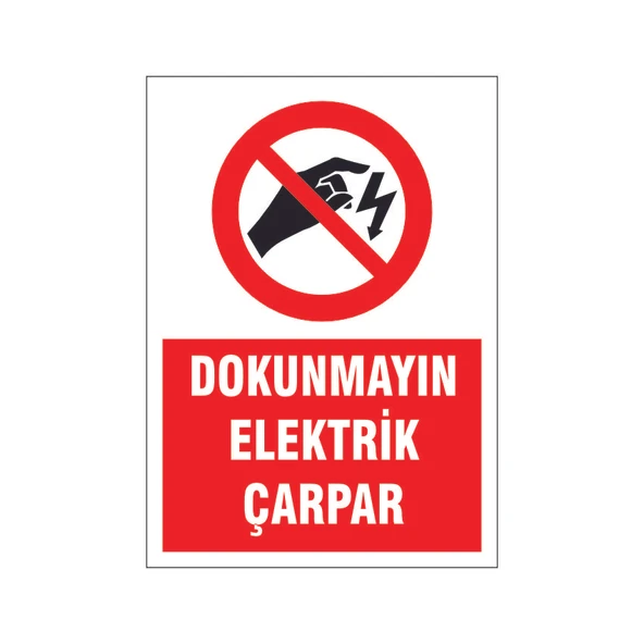 Dounmayın, Elektrik çarpar, isg uyarı levhası ürün görseli 1