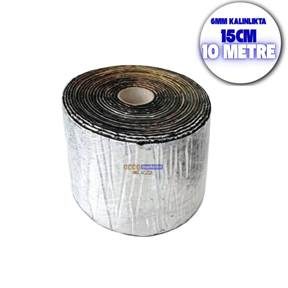 Araç Oto Ses Isı Yalıtım Bandı Folyolu Kauçuk Sünger 15cmx10metre 6mm Yapışkanlı ürün görseli 1