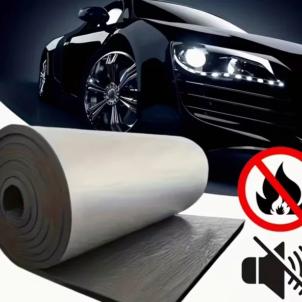 Kaput Altı Alüminyum Folyolu Kendinden Yapışkanlı 6mm 100x150 Kauçuk Ses Yalıtım Levhası ürün görseli 1