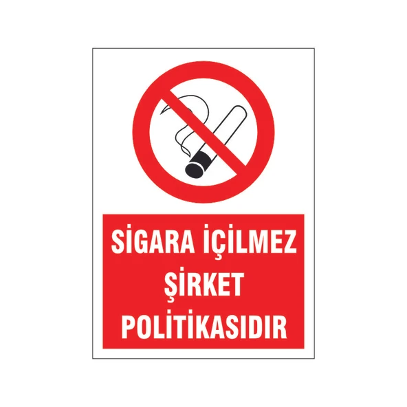 Sigara içilmez Şirket politikasıdır, isg uyarı levhası ürün görseli 1