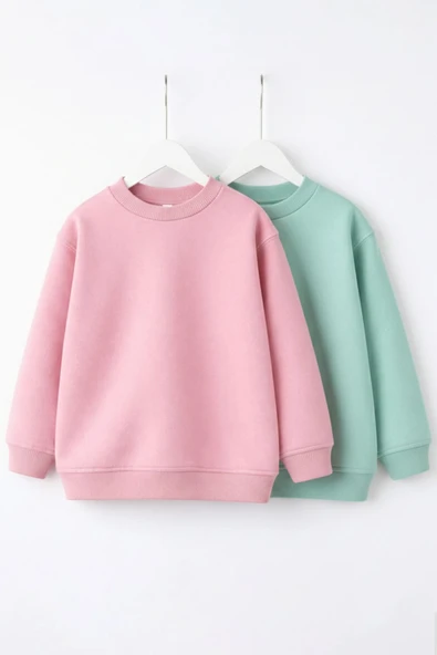 2'li Basic Şardonlu Çocuk Sweatshirt ürün görseli 1