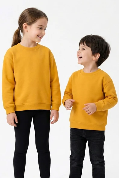3'Lü Basic Şardonlu Çocuk Sweatshirt - Resim 3