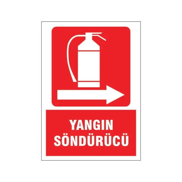 Yangın söndürücü sağa ok, isg uyarı levhası ürün görseli 1