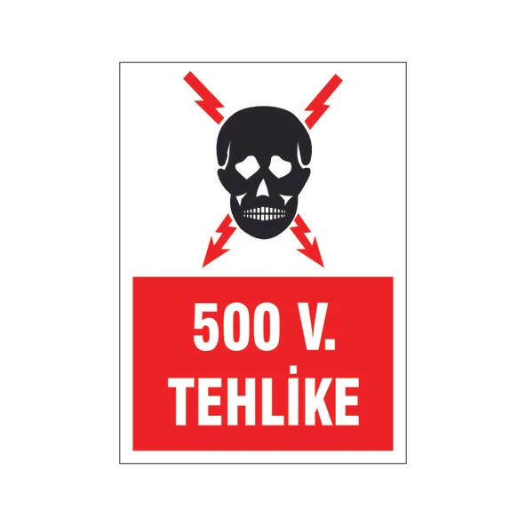 500 V Tehlike, isg uyarı levhası ürün görseli 1