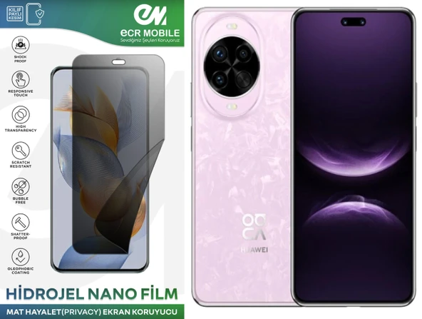 Huawei Nova 14 Pro ile Uyumlu Mat Hayalet (Privacy) Hidrojel Film Ekran Koruyucu ürün görseli 1