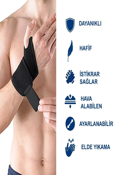 Ayarlanabilir Bileklik Bilek Desteği Atel Kırıkları Karpal Tünel Spor Burkulması Basit Bandaj ürün görseli 1
