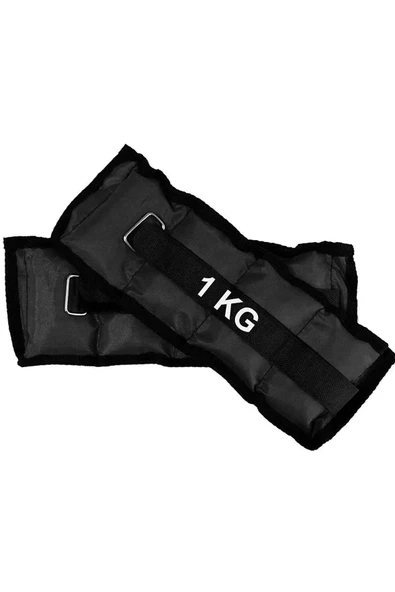 Siyah El Ve Ayak Bilek Ağırlığı 2x1 Kg Kum Torbası Korsesi Ağırlık Kas Güçlendirmek Pilates 1kg Siy ürün görseli 1