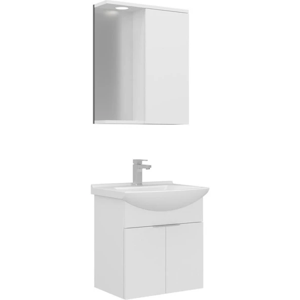 Orka Banyo Dolabı Purus 55 Asma Banyo Dolabı Takımı (Spot Aynalı) ürün görseli 1