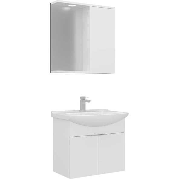Orka Banyo Dolabı Purus 65 Cm Asma Banyo Dolabı Takımı (Spot Aynalı) ürün görseli 1