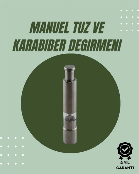 Orta Boy Kararbiber Ve Tuz Öğütücü – Kolay Kullanım, Şık Tasarım ürün görseli 1