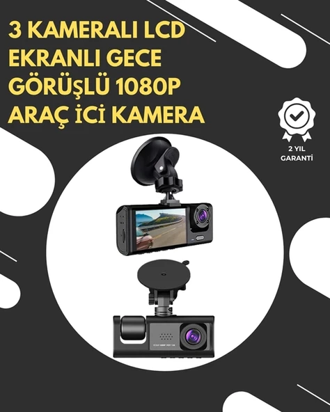 G-sensör Ve Hareket Algılama Destekli 1080p Araç İçi Güvenlik Kamerası ürün görseli 1