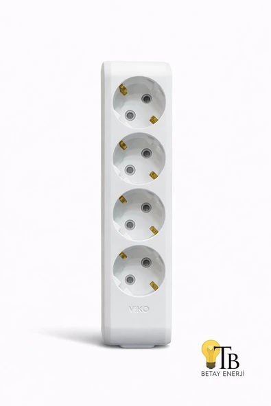 viko 4’lü Topraklı Grup Priz  Kablosuz  Sıvaüstü Uygun ürün görseli 1