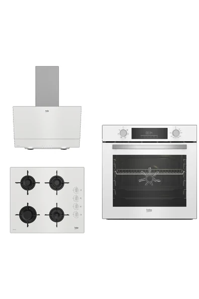 Beko New White Star 3lü Ankastre Set ( BFC 330 B - BOCD T 6011 EB - BDE 6050 HB ) ürün görseli 1