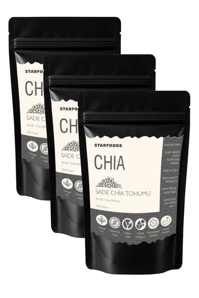 3 Paket Chia Tohumu 200 Gr. x 3 Paket 600 Gr. Paraguay Chia ürün görseli 1