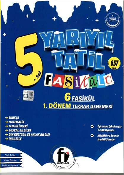 fi Yayınları 5. Sınıf Yüzyılı Maarif Model Yarıyıl Tatil Fasikülleri 1. Dönem Tekrar Denemesi ürün görseli 1
