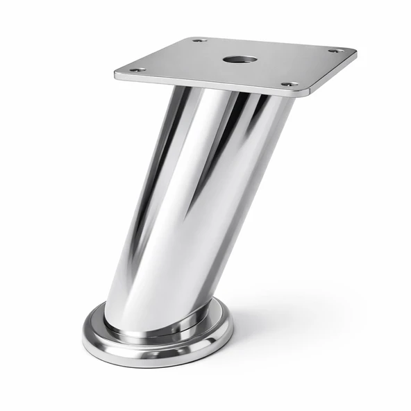 (12 CM) Tablalı Dereceli Ayarlanabilir Krom Metal Baza TV Ünitesi Koltuk Mobilya Ayağı (+2CM) 4 Adet ürün görseli 1