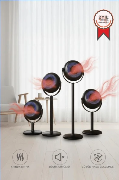 Ayaklı Isıtıcı Fan 800W Sessiz Çalışma Hızlı Isıtma Aşırı Isınma Koruma Torima HT101 Siyah ürün görseli 1